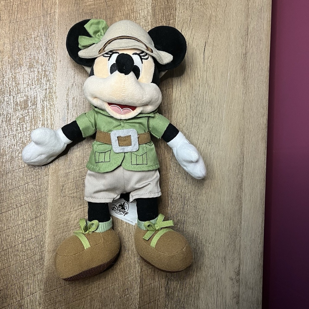 11" Disney Safari Animal Kingdom Minnie Mouse Jungle Stuffed Plush Toy - Picture 2 of 16